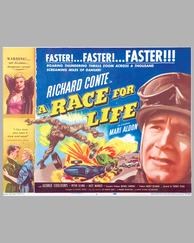 1954 original movie lobby card, "A Race for Life", British film star Richard Conte 2