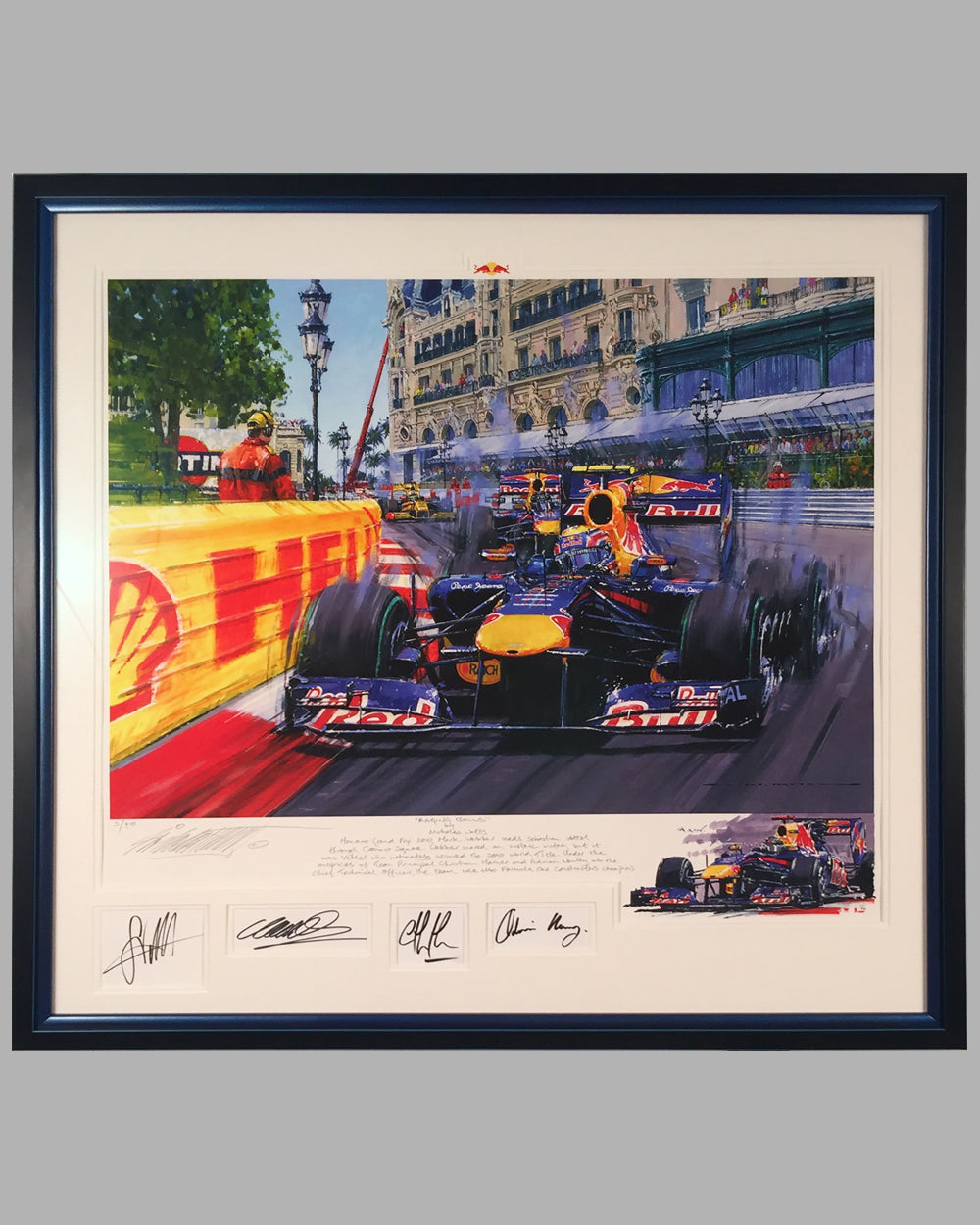 Raging Bulls giclee by Nicholas Watts, autographed by 2 drivers &amp; owner