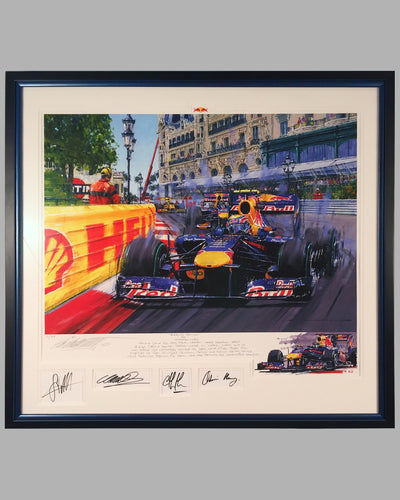 Raging Bulls giclee by Nicholas Watts, autographed by 2 drivers & owner