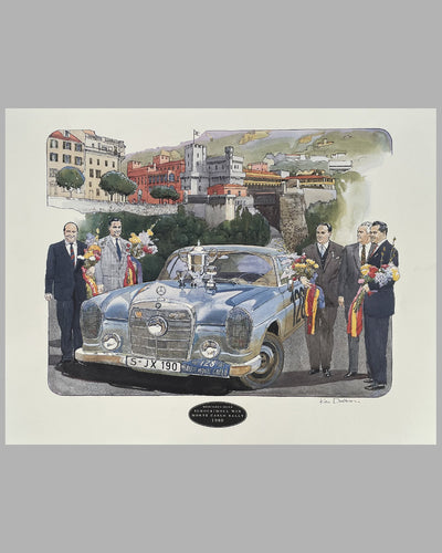 Mercedes wins the Rally of Monte Carlo in 1960 print by Ken Dallison, 1986