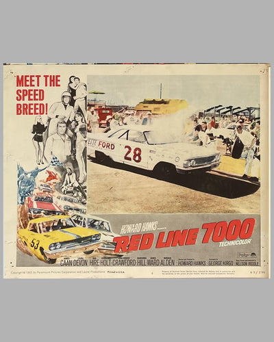 Complete set of 8 color lobby cards for the movie Red Line 7000 w/ James Caan, 1965 3