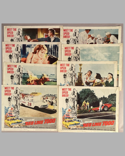 Complete set of 8 color lobby cards for the movie Red Line 7000 w/ James Caan, 1965