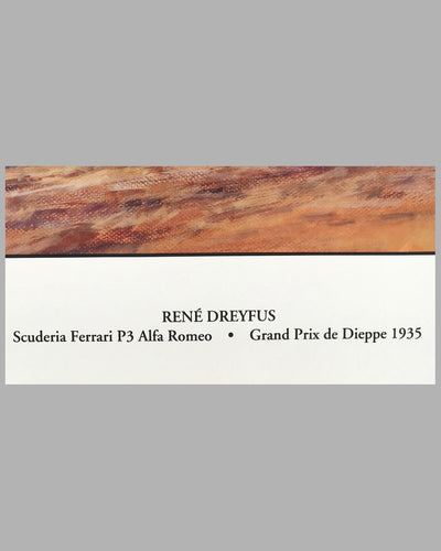 René Dreyfus - Scuderia Ferrari P3 Alfa Romeo - Grand Prix de Dieppe 1935 print by Peter Hearsey, 1991 3