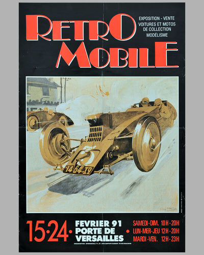 Two Retromobile exposition posters for 1990 & 1991 by Adrian Mutch and Geo Ham, Lot of 2 3