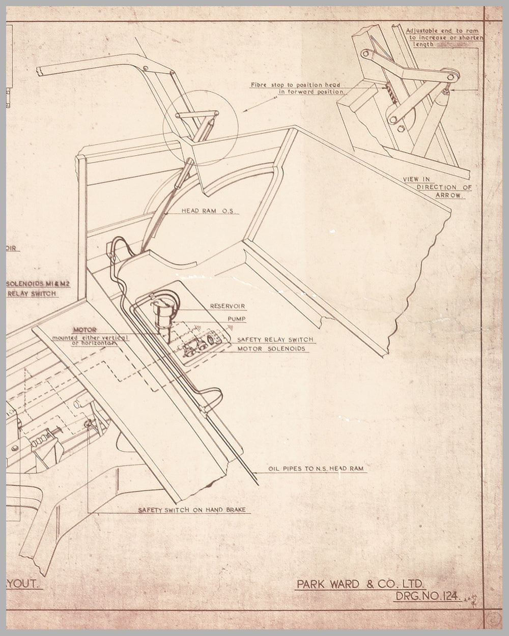 1949 Rolls-Royce Park Ward Convertible Top blueprint 3