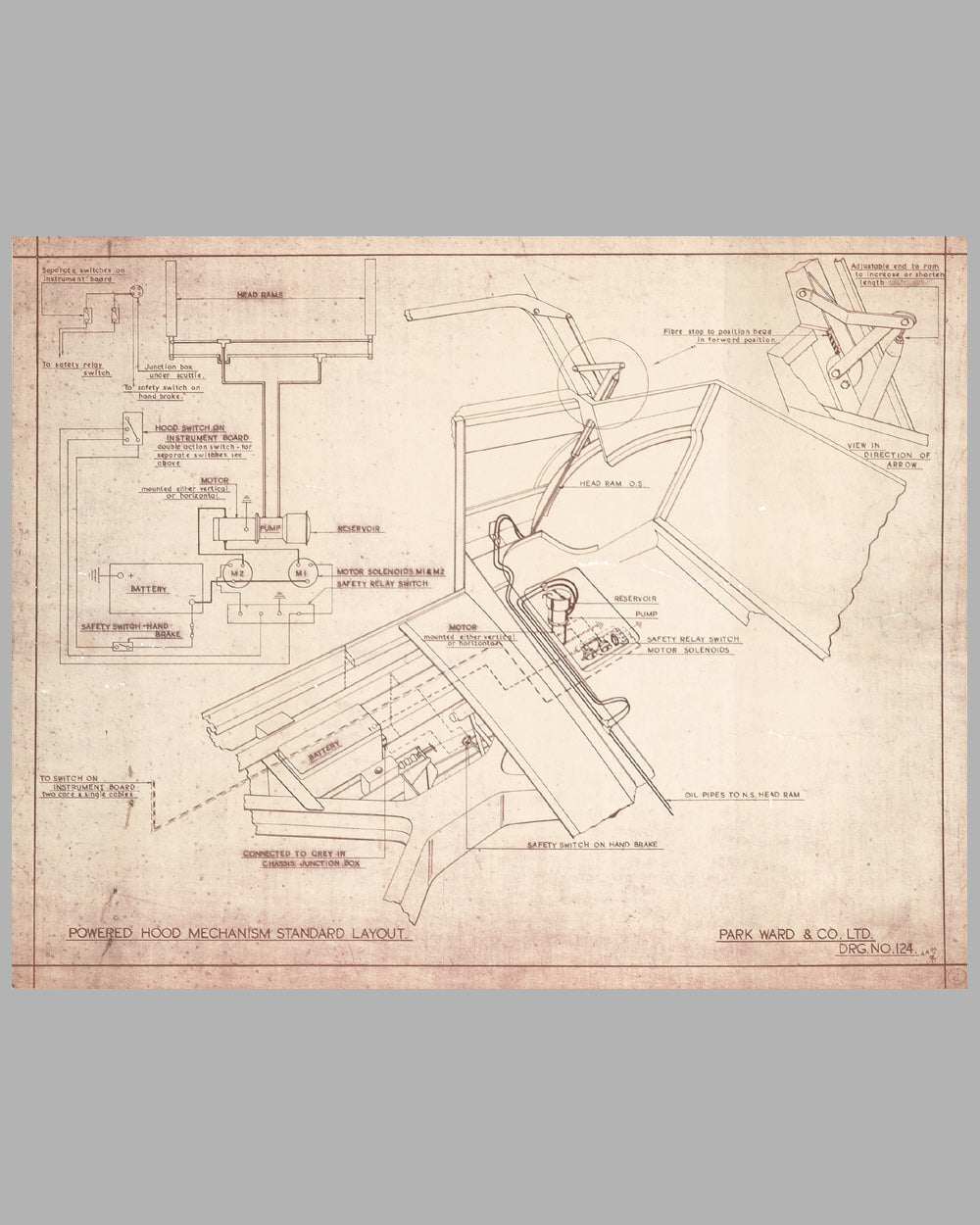 1949 Rolls-Royce Park Ward Convertible Top blueprint