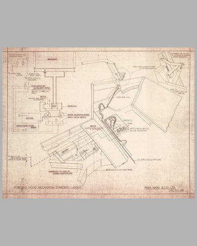 1949 Rolls-Royce Park Ward Convertible Top blueprint