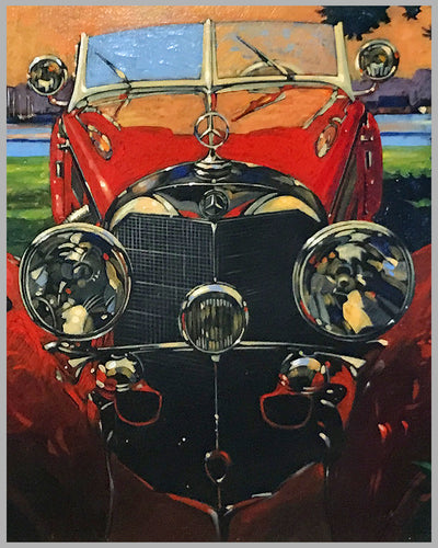 Mercedes-Benz 500K Acrylic on Canvas Painting by Barry Rowe 3
