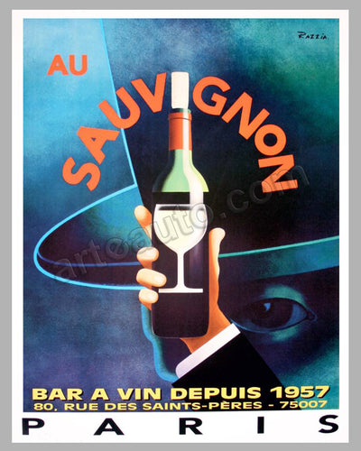 Au Sauvignon large original poster by Razzia