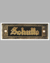 Schutte Coach Builder’s tag, 1920's, enamel on brass