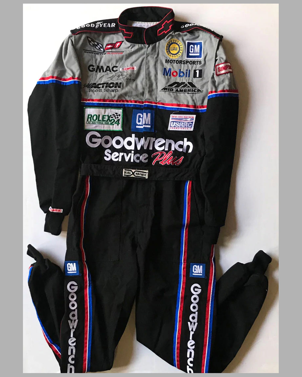 Scott Sharp Corvette C5-R suit by Simpson, autographed