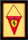 Scuderia Ferrari pennant satin, autographed by Michael Schumacher