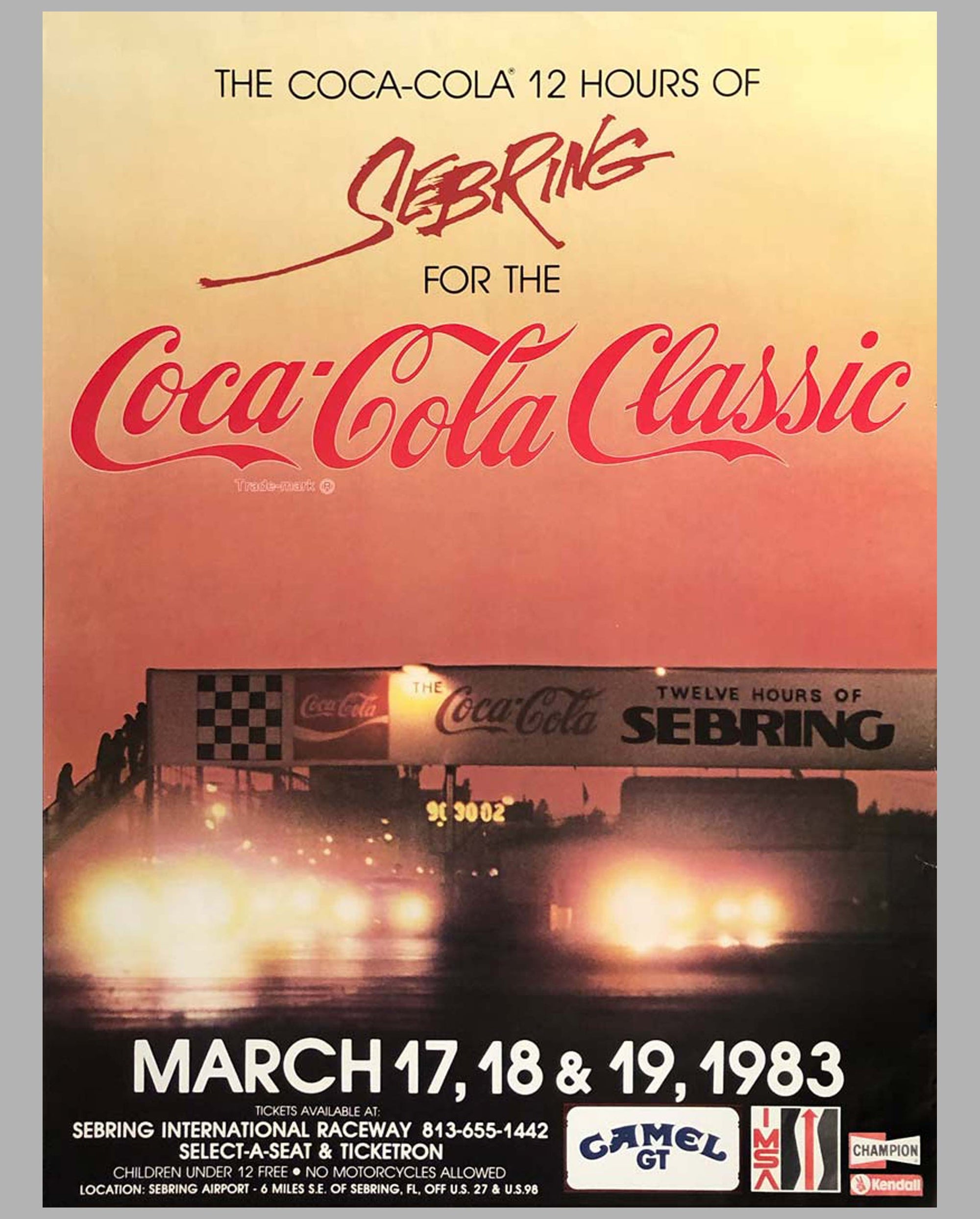 12 Hours of Sebring 1983 original advertising Poster