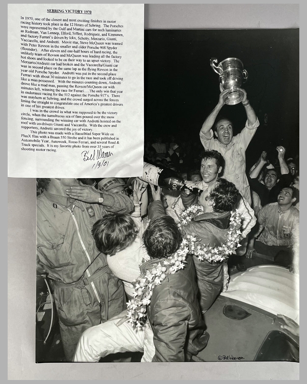 12 Hours of Sebring 1970 victory lane photograph by Bill Warner