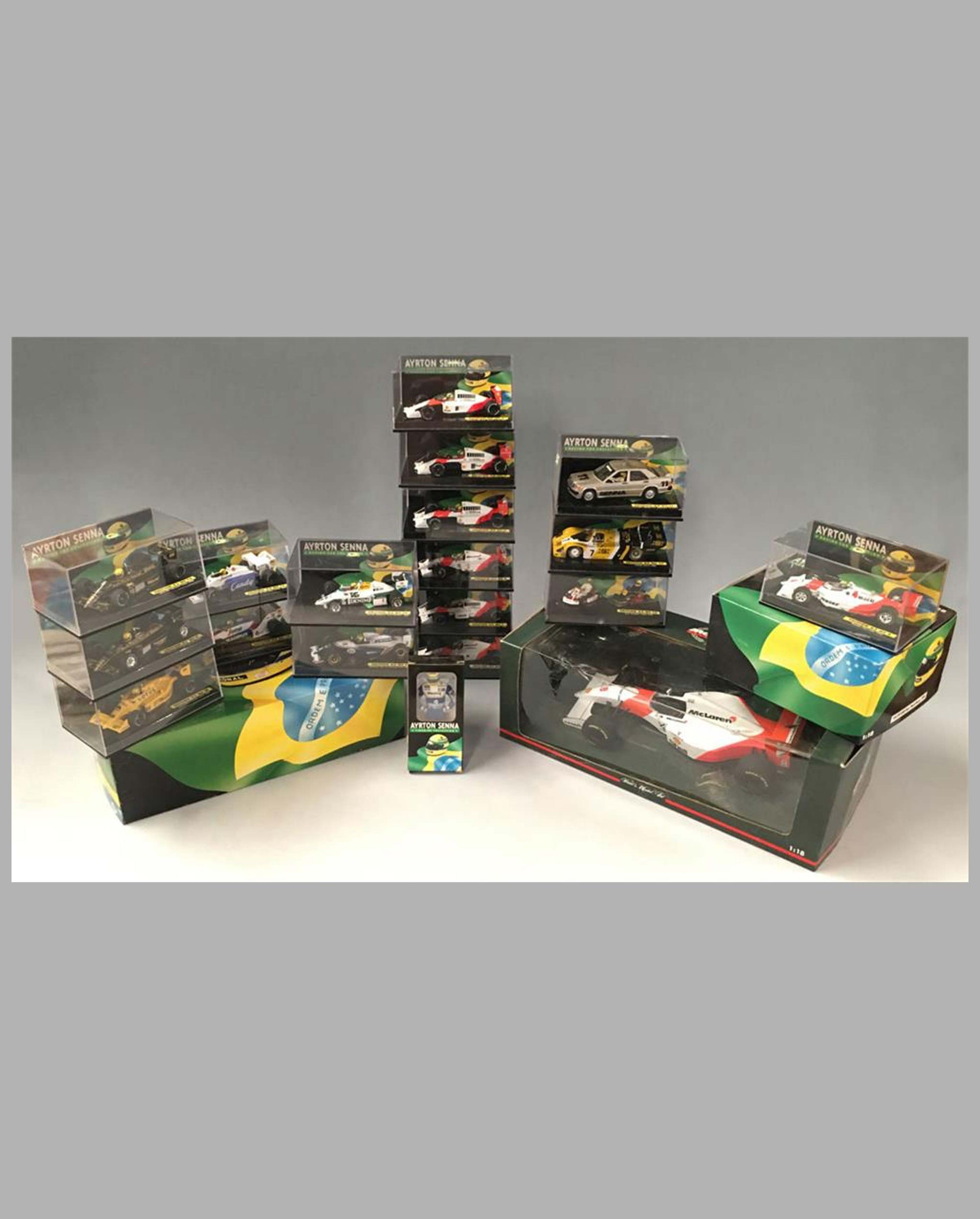 Collection of 20 models of different Ayrton Senna race cars Lot of 20