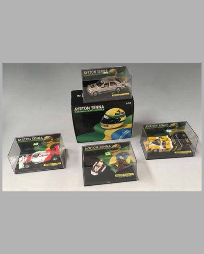 Collection of 20 models of different Ayrton Senna race cars, miscellaneous