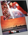 Color photographs of Ayrton Senna and his McLaren MP4 Honda