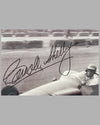 Carroll Shelby driving his Aston Martin DBR1 Formula 1 car, autographed b&w photograph 2