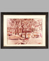 Small Town Street Scene print by Hayes Lyon