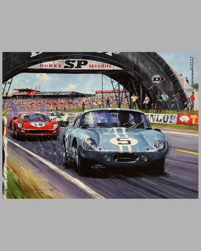 Spirit of America – Le Mans 1964 giclée by Nicholas Watts, hand autographed by Gurney and Bondurant 2