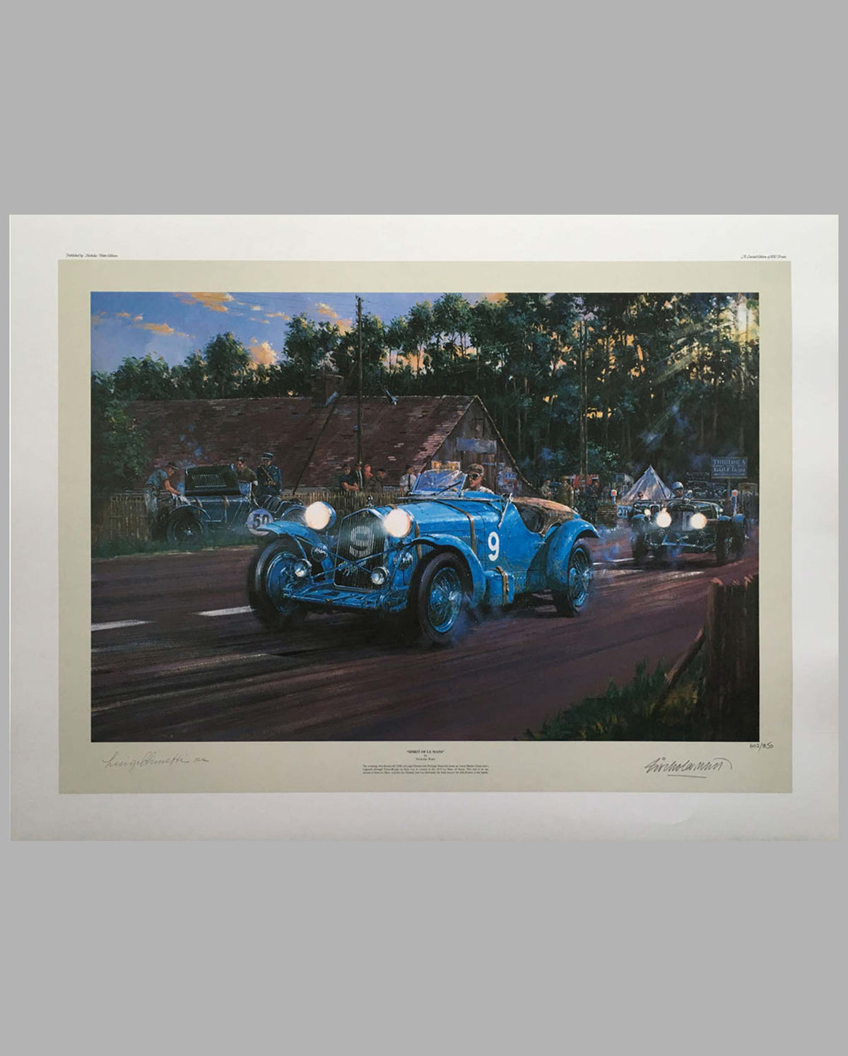 Spirit of Le Mans Print by Nicholas Watts, autographed by Luigi Chinetti Sr.