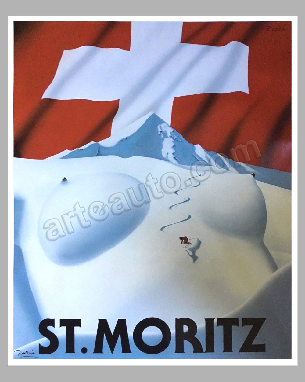 St Moritz large original poster by Razzia