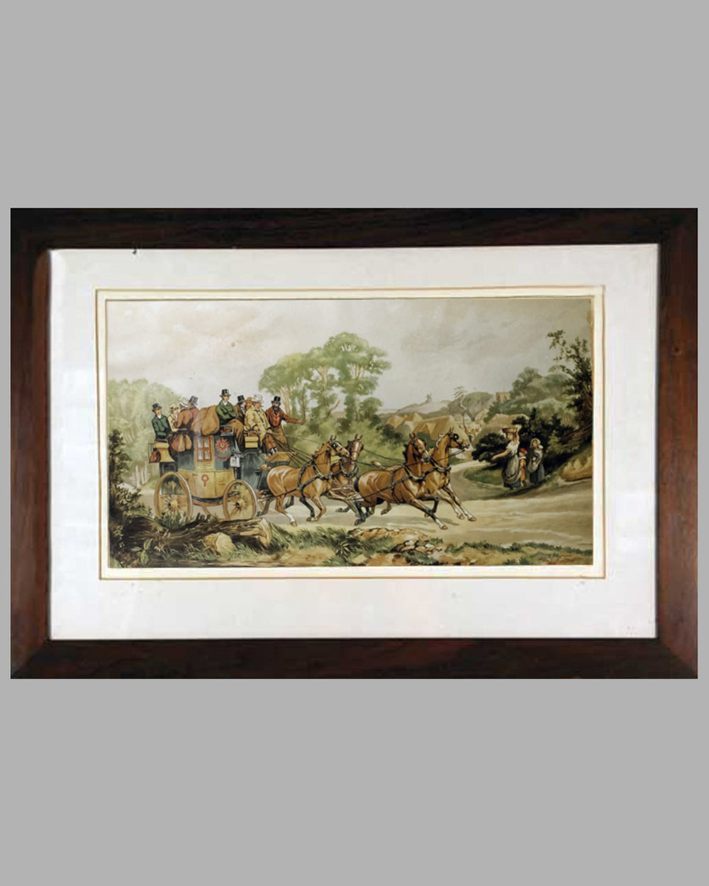 Stage Coach lithograph by Dorothy Hardy - l'art et l'automobile