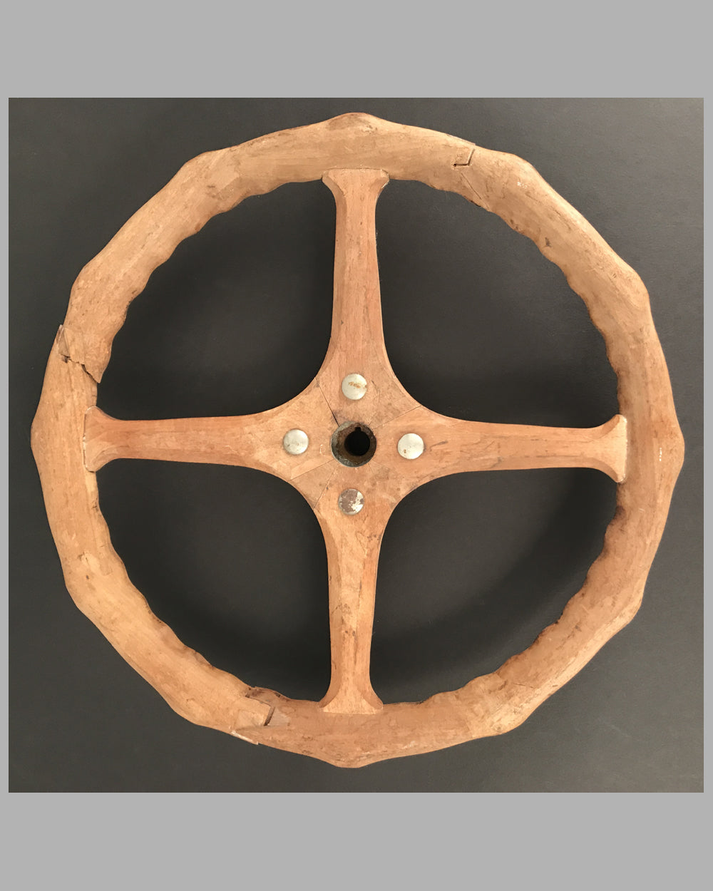 Vintage wood steering wheel