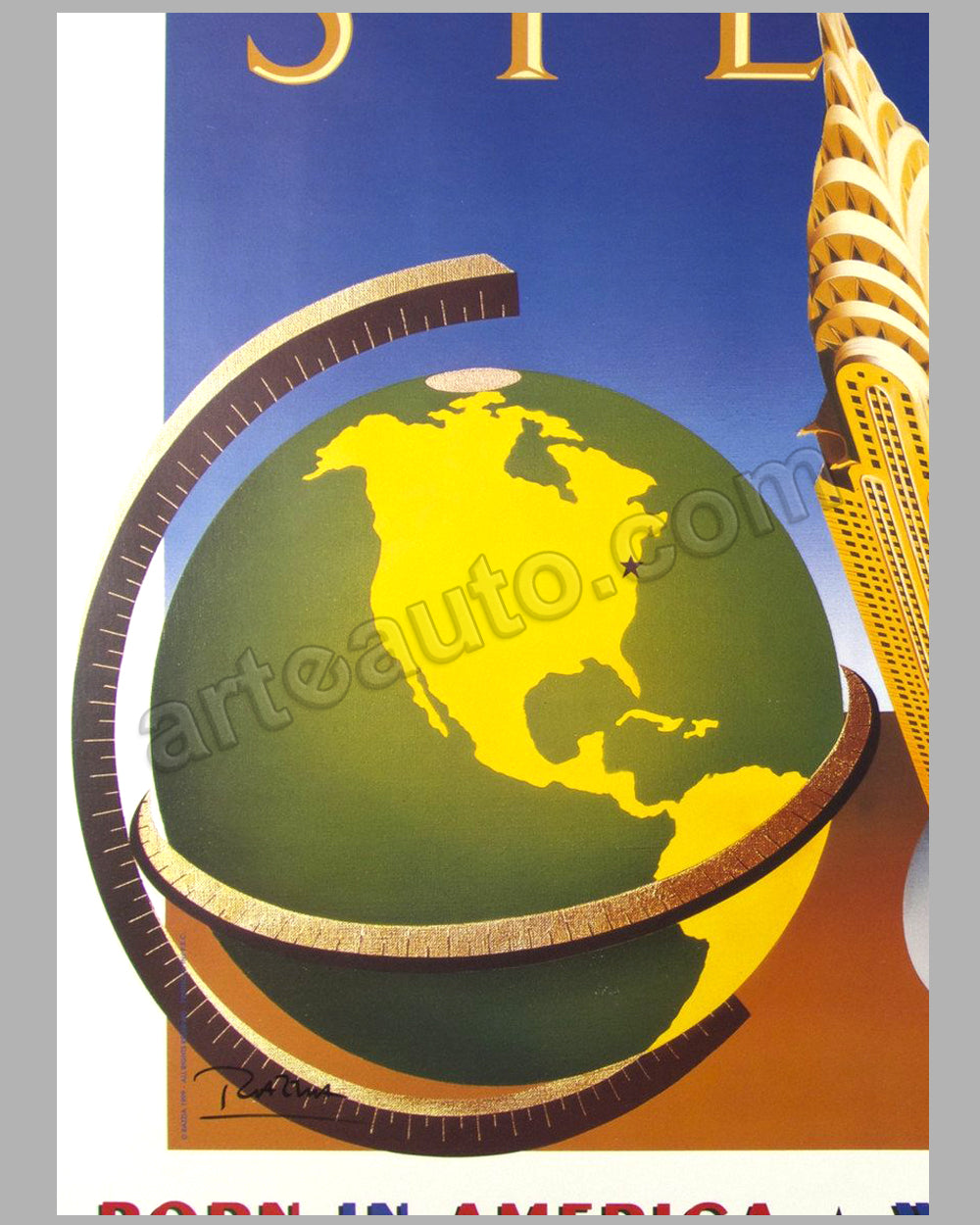 Stetson Hats large original advertising poster by Razzia