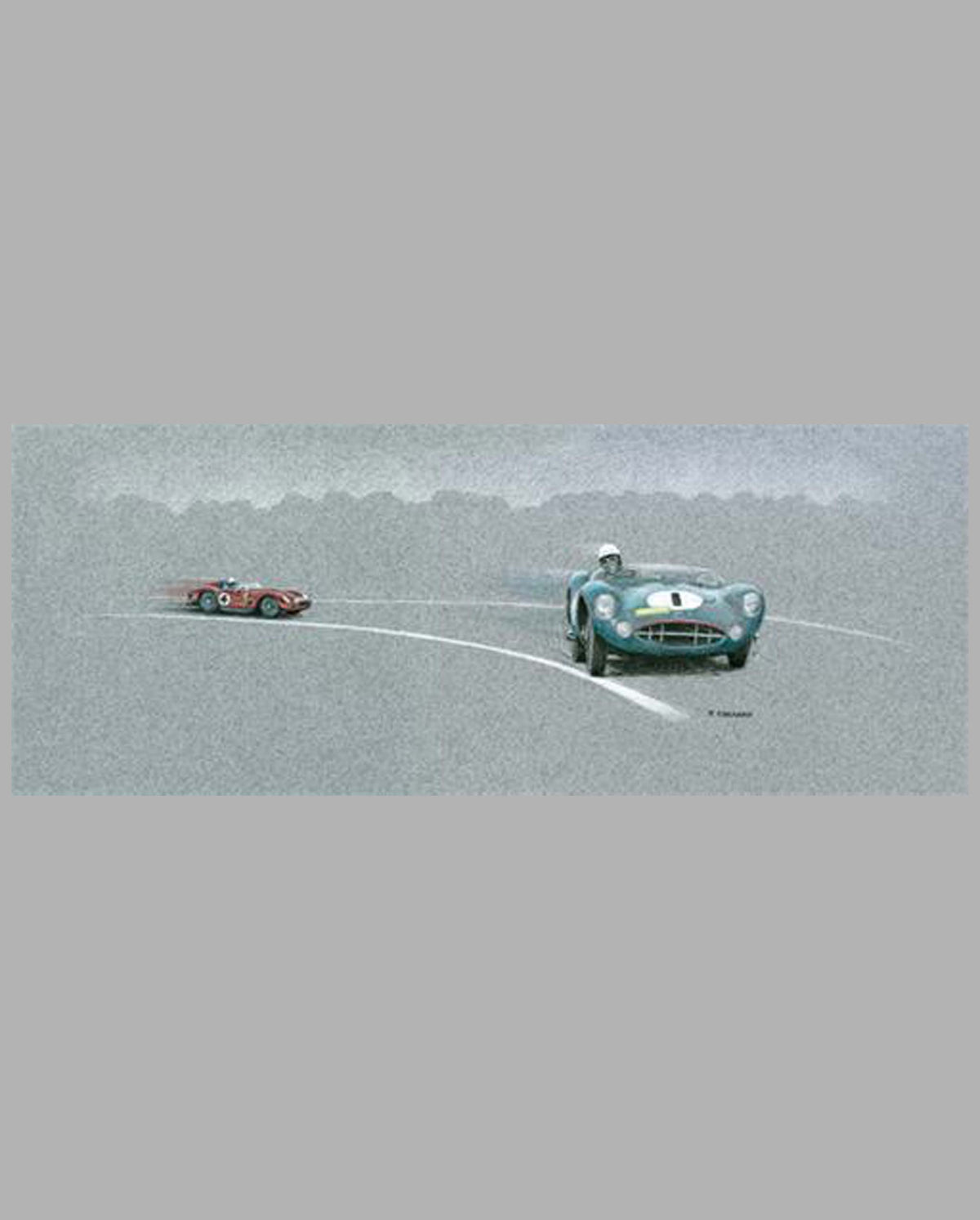 Stirling Performance: Nurburgring 1000 km-1959 Prismatic pencils on gray archival stock by Paul Chenard 