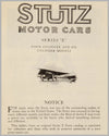 Stutz Motor Cars Series E sales catalog reprint by F. Clymer 2