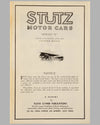 Stutz Motor Cars Series E sales catalog reprint by F. Clymer