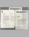 Three Team Surtees letters on company stationery between Malcom Currie at Watkins Glen