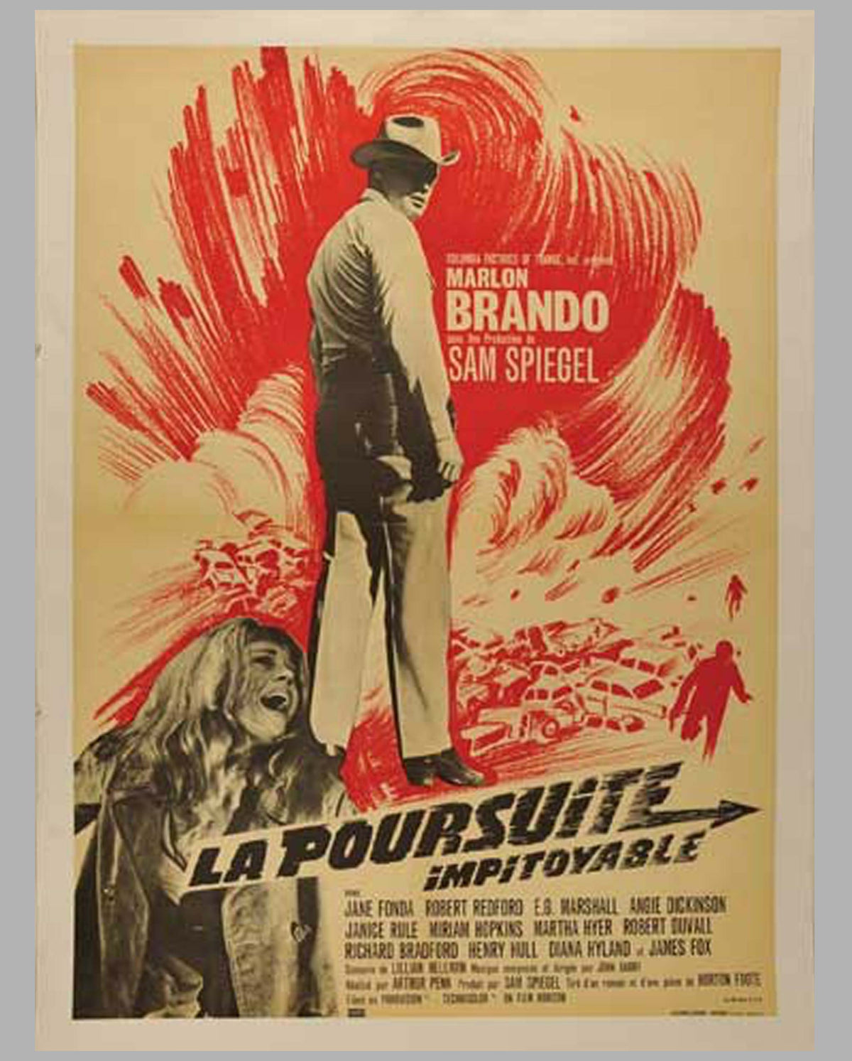 1966 original movie poster, &quot;La Poursuite Impitoyable&quot; (The Chase)