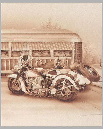 The Fifties - Harleys at the Diner print by Francois Bruere 4