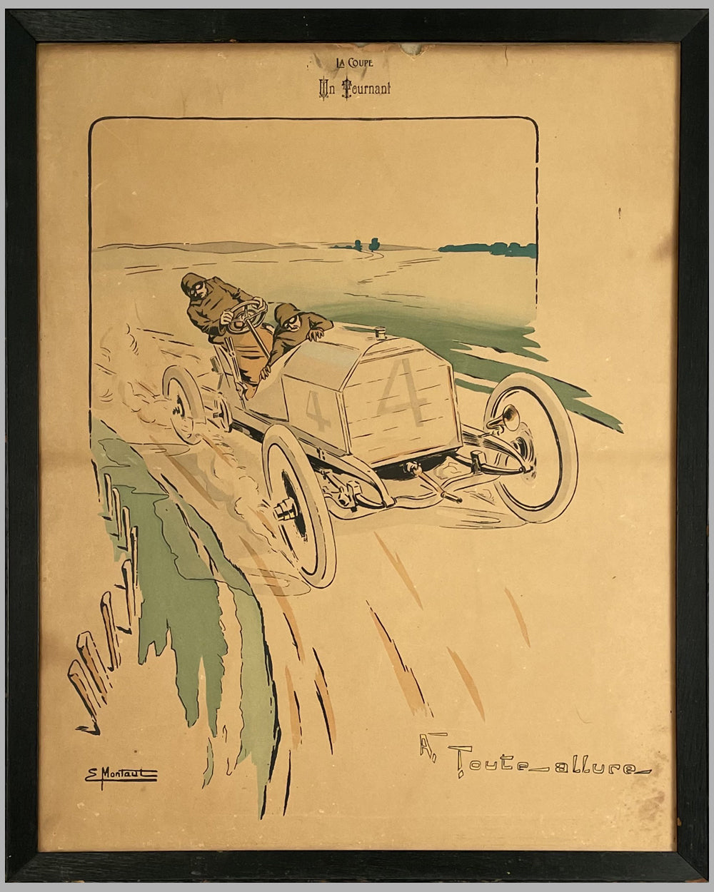 &quot;A Touce Allure&quot; lithograph by Ernest Montaut, early 1900&#39;s