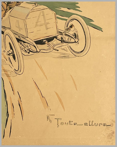 "A Touce Allure" lithograph by Ernest Montaut, early 1900's 3