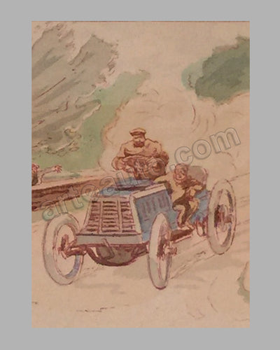 Tour de France 1899 hand colored lithograph by Ernest Montaut