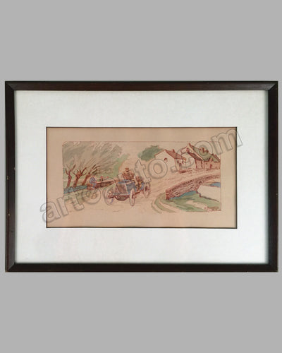 Tour de France 1899 hand colored lithograph by Ernest Montaut