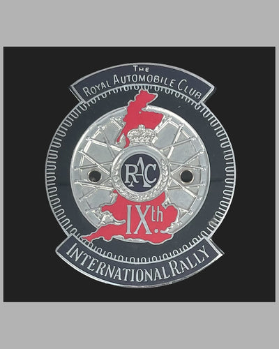 Two RAC (Royal Automobile Club) International Rally participant badges for 1960 & 1961 2