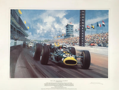 Jim Clark:  Indianapolis Champion print by Michael Turner