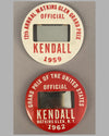 Two buttons / passes for officials at the U.S. Grand Prix at Watkins Glen in 1959 and 1962