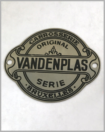 Vanden Plas coach builder’s name tag