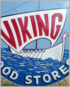 Member Viking Food Stores large metal enamel sign, ca. 1930’s