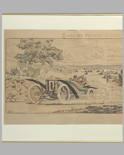 Coupe des Voiturettes Legeres, 1911, hand colored lithograph by Gamy (Marguerite Montaut) 2