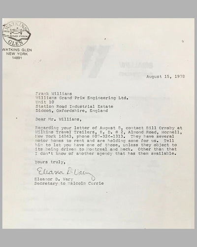 03 - Williams GP Engineering and Watkins Glen GP Corp. correspondence 5