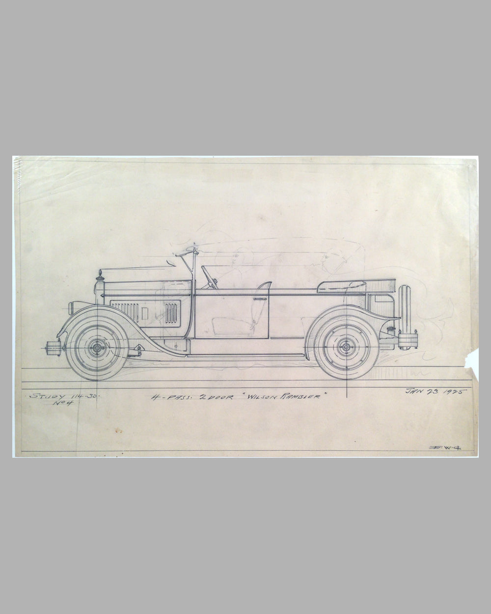 Wilson Rambler Touring Car concept drawing by E. W. Goodwin