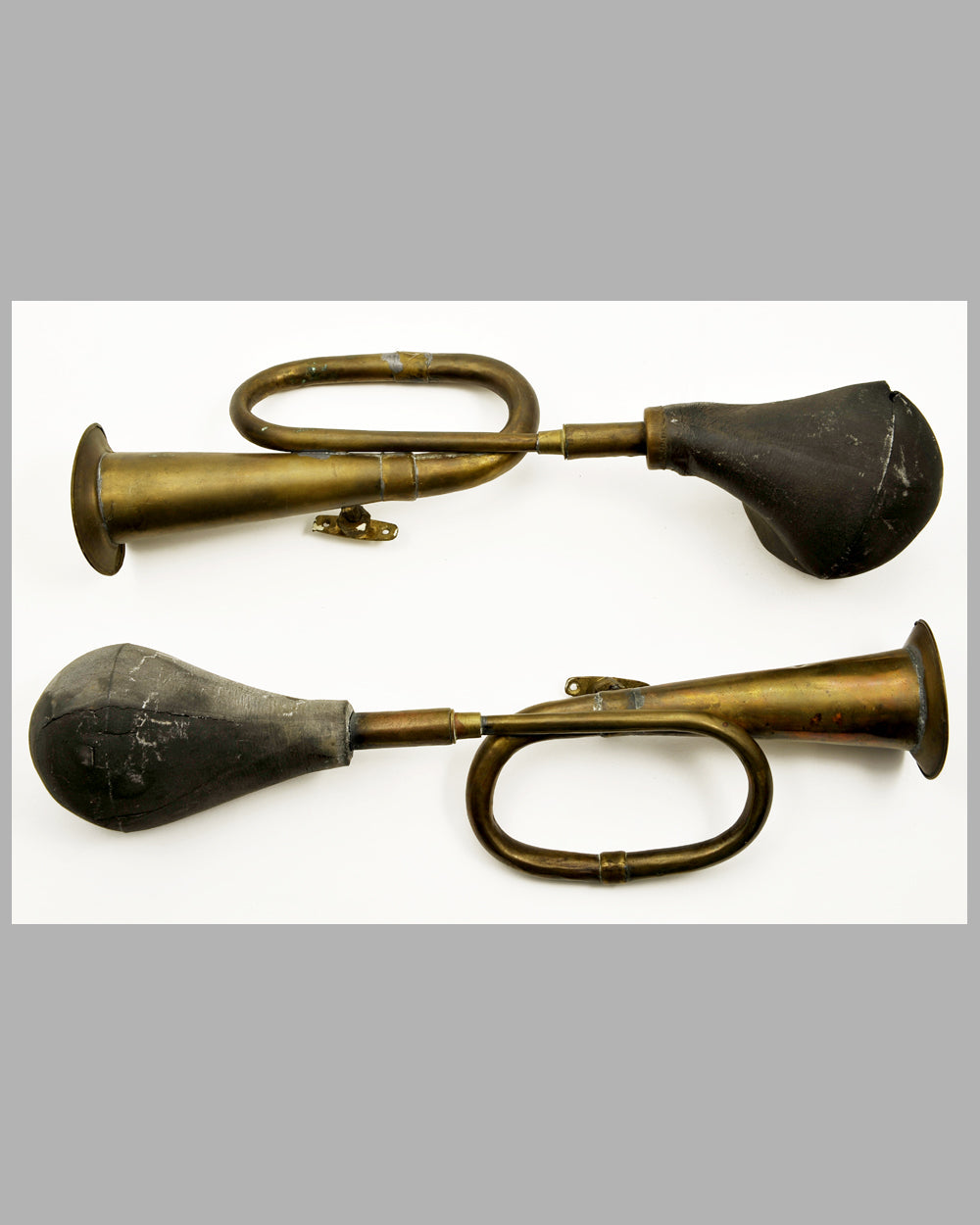 Two Brass Bulb Horns